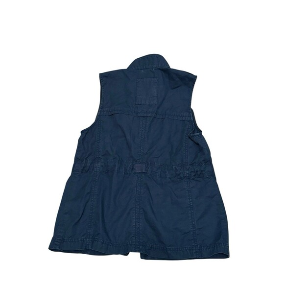 Abercrombie & Fitch Utility Vest Women’s L Blue Cargo Gorpcore 100% Cotton Y2K - Picture 2 of 4